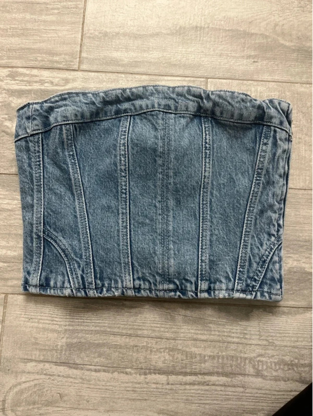Zara Denim Sleeveless Crop Top